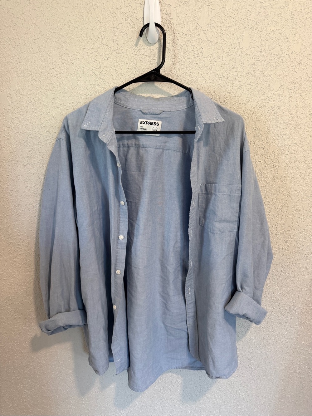 Express Light Blue Men's Casual Button-Down Shirt